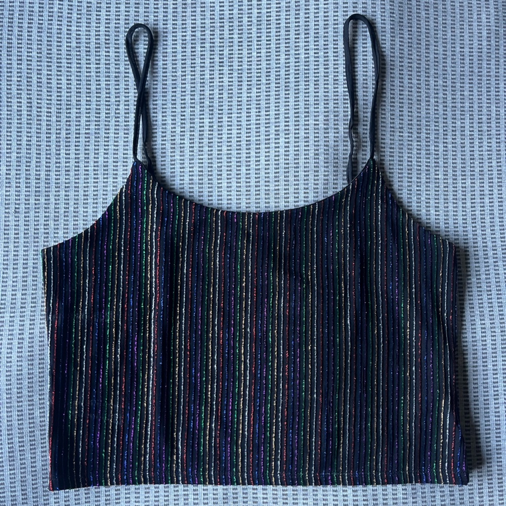 Topshop Multicolor Striped Crop Top